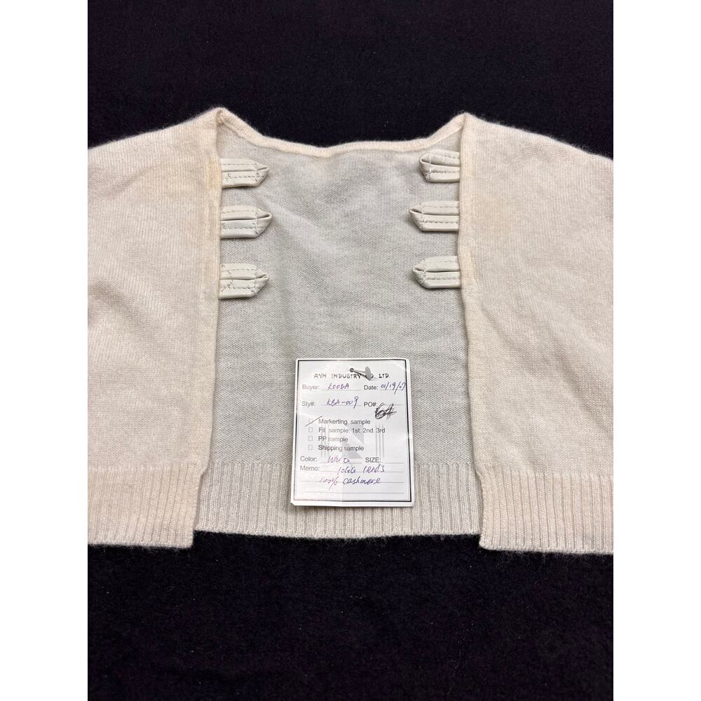 Kooba Cashmere Shrug Ivory Leather Deadstock - Picture 5 of 7
